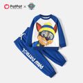PAW Patrol 2pcs Toddler Girl/Boy Colorblock Raglan Sleeve Sweatshirt and Elasticized Pants Set Blue image 1