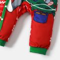 Tom and Jerry Baby Boy/Girl Christmas Tree & Animal Graphic Button Front Snowflake Print Long-sleeve Polar Fleece Jumpsuit Red-2 image 5