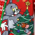 Tom and Jerry Baby Boy/Girl Christmas Tree & Animal Graphic Button Front Snowflake Print Long-sleeve Polar Fleece Jumpsuit Red-2 image 4