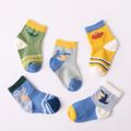 5-pairs Baby / Toddler Cartoon Dinosaur Jacquard Socks Multi-color image 2