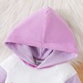Baby Girl 95% Cotton Letter Print Colorblock Long-sleeve Hooded Jumpsuit Purple image 5
