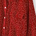 Mommy and Me Allover Polka Dot Print Long-sleeve Belted Button Dresses Burgundy image 4
