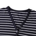 Maternity Stripe Button Long-sleeve Top Deep Blue image 5
