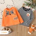 2-Pack Toddler Boy Fox Embroidered Long-sleeve Tee MultiColour image 1