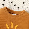 Toddler Girl/Boy Sun Print Waffle Pullover Sweatshirt Brown image 4