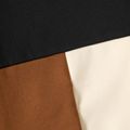 2pcs Kid Girl Colorblock Pullover Sweatshirt and Elasticized Leggings Set BrownishBlack image 4