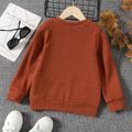 Kid Boy/Kid Girl Letter Print Brown Knit Sweater Apricot brown image 2