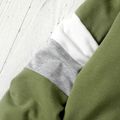 2pcs Kid Boy Colorblock Pullover Sweatshirt and Elasticized Pants Set Green image 4
