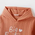 Mommy and Me Letter Embroidered Textured Long-sleeve Hoodie Dresses JF image 3