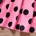 2pcs Kid Girl Character Print Long-sleeve Tee and Bowknot Design Polka dots Skirt Set Rosy image 5