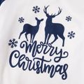 Family Matching Blue Raglan-sleeve Deer & Letter Graphic Allover Print Pajamas Sets (Flame Resistant) BLUEWHITE image 5