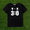 Family Matching Cotton Short-sleeve Graphic Black Football T-shirts (USA VS ENGLAND) Black