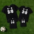 Family Matching Cotton Short-sleeve Graphic Black Football T-shirts (USA VS ENGLAND) Black