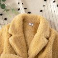 Toddler Girl Solid Color Lapel Collar Fleece Coat lighttan image 4