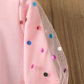 Kid Girl Butterfly Print Polka dots Sweatshirt Dress Pink image 3