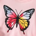 Kid Girl Butterfly Print Polka dots Sweatshirt Dress Pink image 4