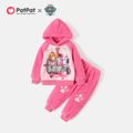 PAW Patrol 2pcs Toddler Girl/Boy Colorblock Fuzzy Fleece Hoodie Sweatshirt and Pants Set Pink image 1