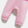 Barbie Baby Girl 100% Cotton Ruffle Long-sleeve Graphic Jumpsuit Light Pink image 4