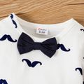 4-Pack Baby Boy 95% Cotton Long-sleeve Allover Mustache Print Jumpsuits with Hats Set Multi-color image 4