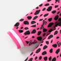 Barbie Kid Girl Leopard Print/Colorblock Waist Bag Design Sweatshirt Dress Pink image 5