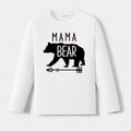 Go-Neat Water Repellent and Stain Resistant Family Matching Bear & Letter Print Long-sleeve Tee White