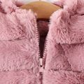 Baby Girl Pink Faux Fur Fluffy Long-sleeve Zipper Thermal Coat Light Pink image 3