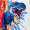 2pcs Kid Boy Painting Dinosaur Print Sweatshirt and Elasticized Pants Set White image 5