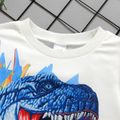 2pcs Kid Boy Painting Dinosaur Print Sweatshirt and Elasticized Pants Set White image 4