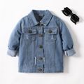 Toddler Boy/Girl Trendy Lapel Collar Cotton Blue Denim Jacket Blue image 1