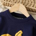 Toddler Boy Playful Dinosaur Embroidered Knit Sweater Dark Blue image 5