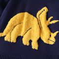 Toddler Boy Playful Dinosaur Embroidered Knit Sweater Dark Blue image 4