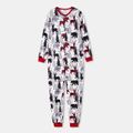 Christmas Family Matching Allover Print Long-sleeve Zipper Onesies Pajamas (Flame Resistant) REDWHITE image 5