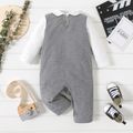 Baby Boy Colorblock Long-sleeve Faux-two Jumpsuit BlackandWhite image 2