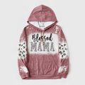 Mommy and Me Leopard Letter Print Long-sleeve Hoodies Redbeanpaste image 2