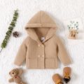 Baby Boy/Girl Faux Fur Trim Hooded Long-sleeve Knitted Sweater Khaki image 3