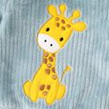 2pcs Baby Boy Giraffe Embroidered Blue Fleece Long-sleeve Sweatshirt and Sweatpants Set Blue image 4