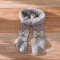Baby / Toddler Solid Bow Decor Fleece Lined Pantyhose Tights Grey image 2