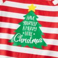 Christmas Family Matching Xmas Tree & Letter Print Red Striped Long-sleeve Pajamas Sets (Flame Resistant) REDWHITE image 4