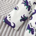 2pcs Kid Boy Dinosaur Print Long-sleeve Tee and Pants Pajamas Sleepwear Set White image 3