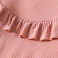 2pcs Toddler Girl Sweet Ruffled Pink Sweatshirt and Elasticized Pants Set Pink image 4
