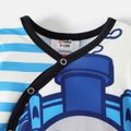 Thomas & Friends Baby Boy/Girl Striped Long-sleeve Graphic Button Jumpsuit BLUEWHITE image 4