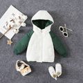 Baby Boy/Girl Colorblock Raglan-sleeve Thickened Thermal Coat Green/White