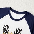 Christmas Family Matching Short-sleeve Deer Graphic Allover Print Pajamas Sets (Flame Resistant) blueblack image 3