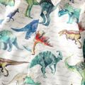 2 قطعة طفل رضيع طباعة ديناصور قميص وياقة طية صدر السترة ومجموعة السراويل المرنة العمري الأخضر image 4