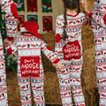 Mosaic DON'T MOOSE WITH ME Family Matching Christmas Pajamas Onesies+Hat（Flame resistant） Red image 5