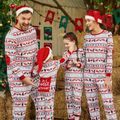 Mosaic DON'T MOOSE WITH ME Family Matching Christmas Pajamas Onesies+Hat（Flame resistant） Red image 3