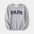 Family Matching Thermal Lined Long-sleeve Letter Print Sweatshirt with Pocket ColorBlock image 2