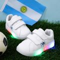 Toddler / Kid Dual Velcro White LED Casual Shoes White image 2