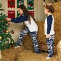 Christmas Family Matching Letter Print Raglan-sleeve Pajamas Sets (Flame Resistant) ColorBlock image 5