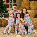 Allover Christmas Print Long-sleeve Family Matching Pajamas Set(Flame Resistant) Multi-color image 2